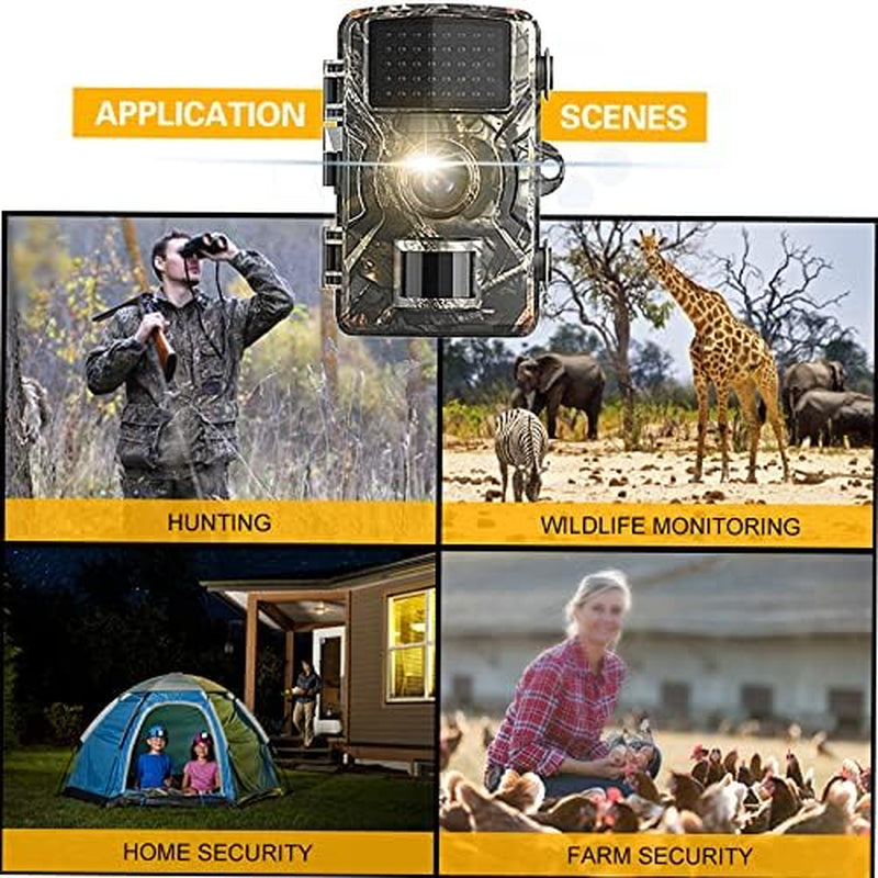 16MP 1080P Wildlife Trail and Game Camera Motion Activated Security Camera IP66 Waterproof Outdoor Infrared Scouting Camera Camera