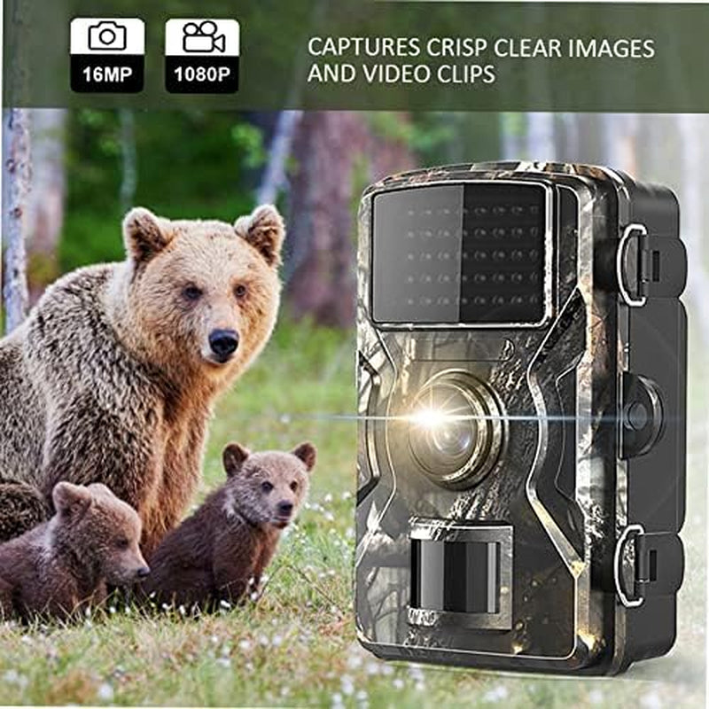 16MP 1080P Wildlife Trail and Game Camera Motion Activated Security Camera IP66 Waterproof Outdoor Infrared Scouting Camera Camera
