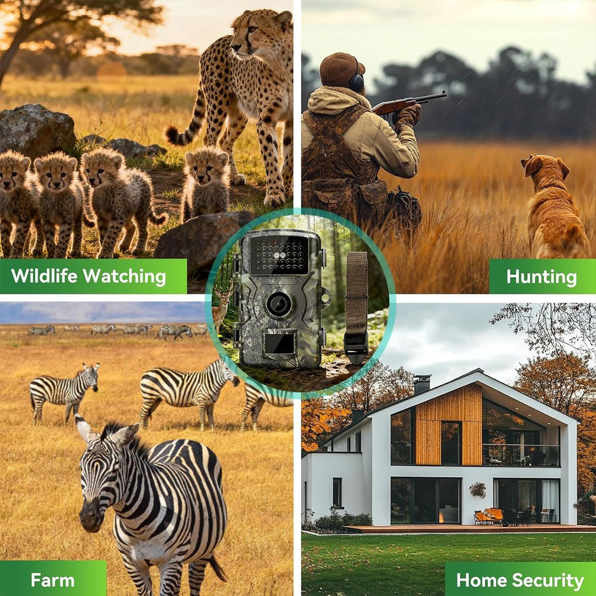 Trail Camera, 1080P Mini Game Camera with Night Vision 0.8S Trigger Time | Motion Activated 130°Wide-Angle, Waterproof Trail Cam 2.0” HD TFT Screen,Hunting Camera for Outdoor Wildlife Monitoring
