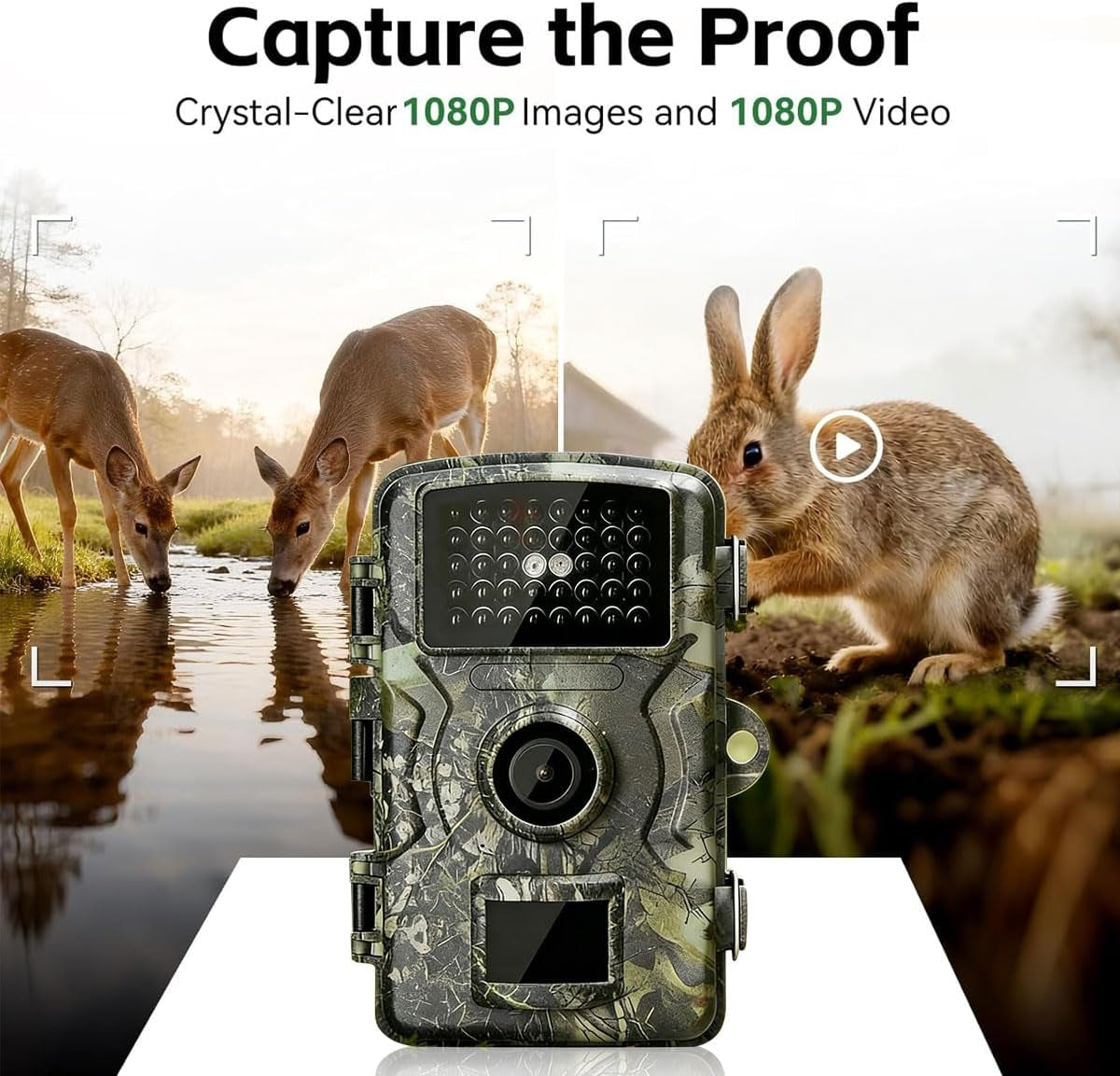 Trail Camera, 1080P Mini Game Camera with Night Vision 0.8S Trigger Time | Motion Activated 130°Wide-Angle, Waterproof Trail Cam 2.0” HD TFT Screen,Hunting Camera for Outdoor Wildlife Monitoring