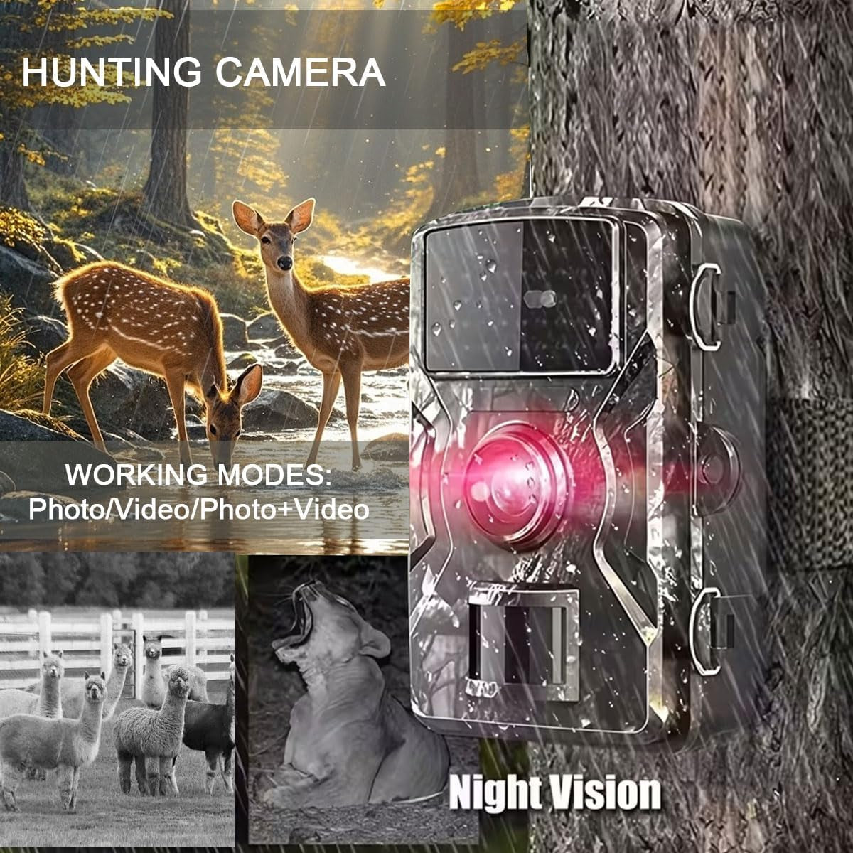 Trail Camera, 1080P Mini Game Camera with Night Vision 0.8S Trigger Time | Motion Activated 130°Wide-Angle, Waterproof Trail Cam 2.0” HD TFT Screen,Hunting Camera for Outdoor Wildlife Monitoring